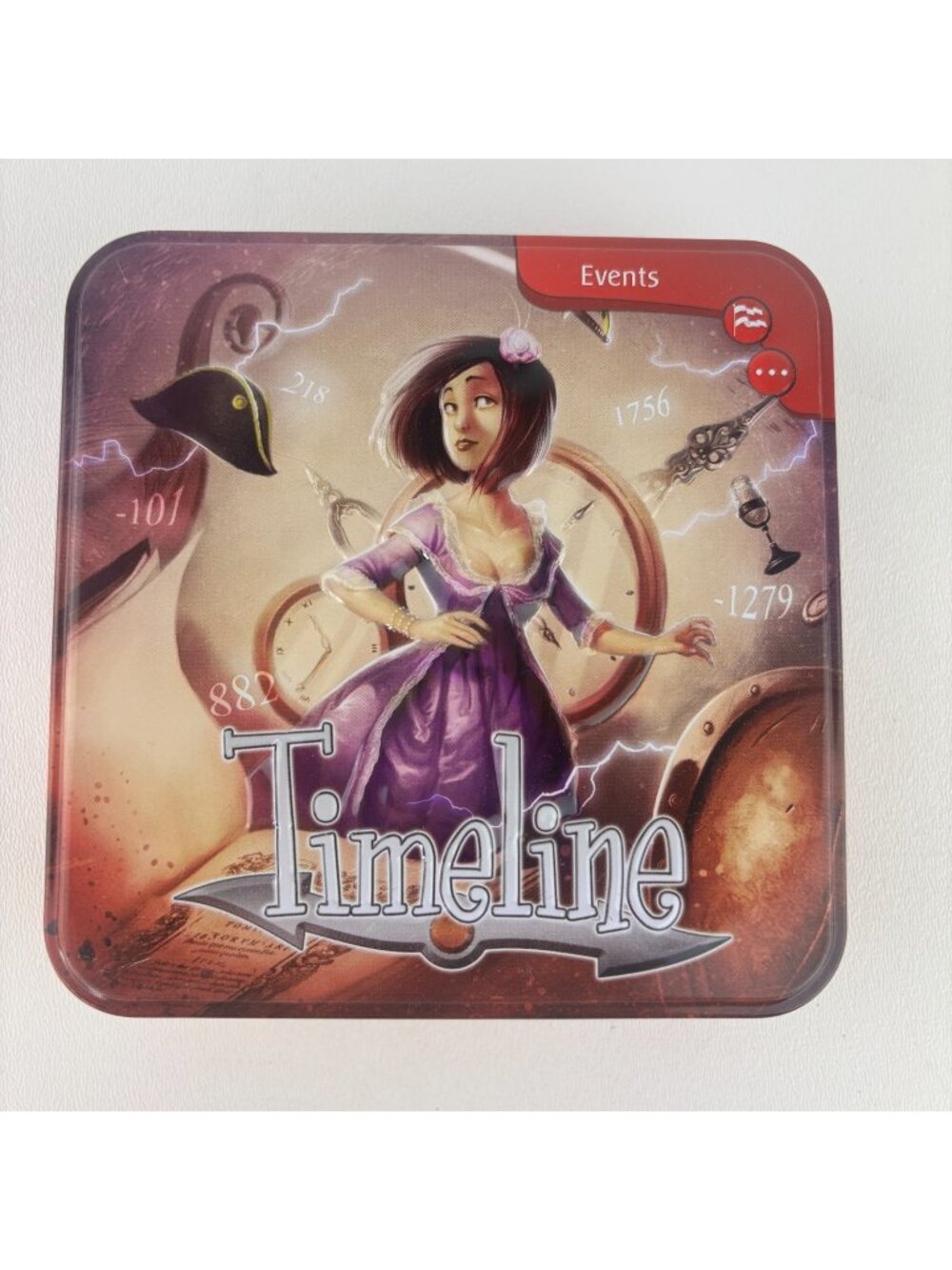 Asmodee Timeline Historical Events Card Game Complete Tin Frederic Henry 8+ 2-8